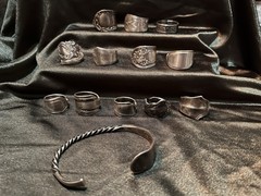 Spoon Ring/Bracelet Lot Of 12- Silver Plated &Stainless Steel- Antique &Vintage