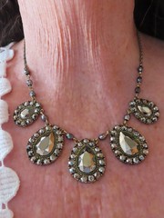 Vintage AVON “Embellished Hematite Colored Chandelier Necklace” 2008 Adjustable