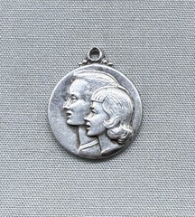 Vintage Sterling Silver Couple Charm Love Hearts