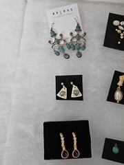 Vintage Modern Lot Of 9 Pair Pierced Earrings Party Fancy Gold Tone