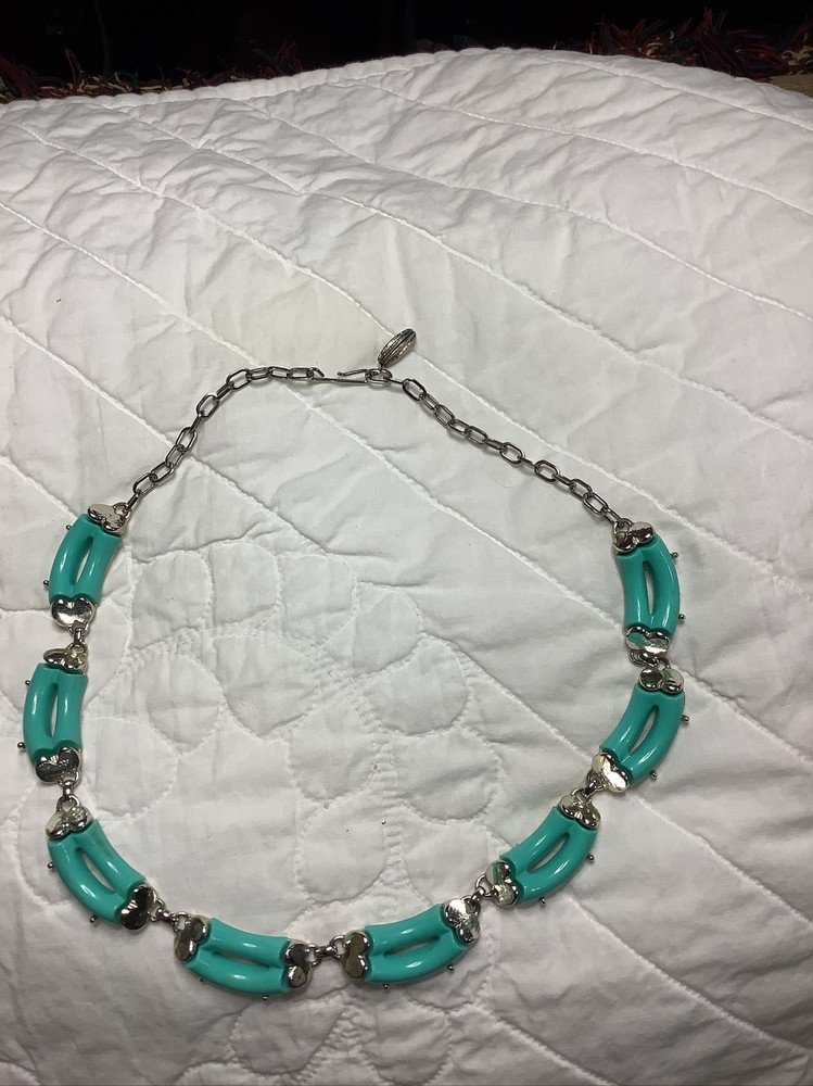 STUNNING VINTAGE ESTATE TURQUOISE BLUE THERMOSET 18” NECKLACE