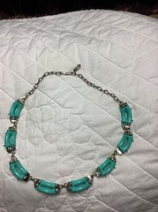STUNNING VINTAGE ESTATE TURQUOISE BLUE THERMOSET 18” NECKLACE