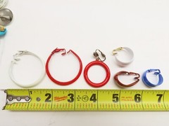 Vintage Earrings Enamel Clip On Lot Hoop Dangle + Minor Wear D2539