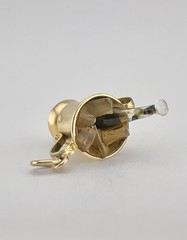 Antique 9k 9ct Yellow Gold Champagne Glass Bottle Ice Bucket Charm Pendant 1.8g