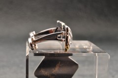 Near mint, gold and Cufflinks and silver tie clip, “Yves Saint Laurent”, case.