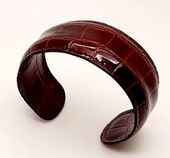fashion Western Tribal Faux Snakeskin Burgundy 1.15 ‘Wide Cuff bangle Bracelet