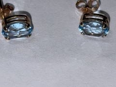 Vintage 10K Gold Blue Topaz Necklace And Matching Earrings So Pretty