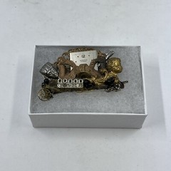 Vintage Maximal Art Collage Brooch Pin Mixed Materials Signed 80 Art Assemblage
