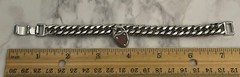 Silver Tone Chain Vintage Bracelet Lock No Key Jewelry XU-43