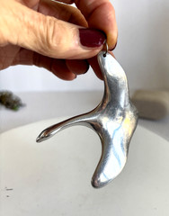 Vintage Hoselton Studios Aluminum Canadian goose pendant necklace