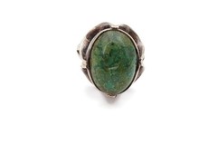 Vintage Taxco Mexico Sterling Silver 925 Turquoise Ring Size 9.75