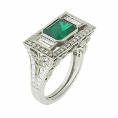 3.25Ct Art Deco Style Lab Created Diamond Anniversary 14K White Gold Finish Ring