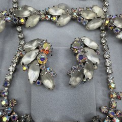 Juliana Vtg Rhinestone 3 piece set necklace bracelet earrings aurora borealis