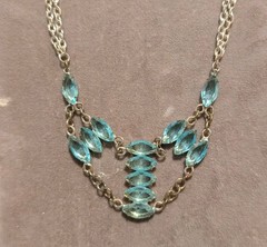 Aquamarine Open Back Silver necklace