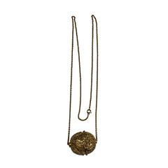Metropolitan Museum Of Art Oval Gold Filigree Bead Necklace 24”