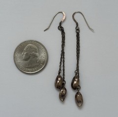 Vintage 925 Sterling Silver Dangling Earrings with a Chain Link Design 2.5in
