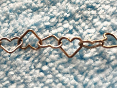 VINTAGE STERLING “925 MS CO” M.S. COMPANY LINKED HEARTS BRACELET 6-3/4″
