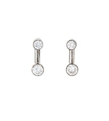 Vintage Portuguese 0.80ct Diamond Earrings 9k White Gold Drops Fine Jewelry