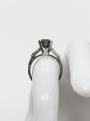 Vintage 1950s $12,000 5.50ct Natural Blue Green Sapphire Diamond Platinum Ring