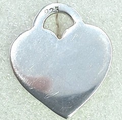 Vintage Engraved Charlie’s Angel Heart Charm 925 Sterling Silver Pendant 1in