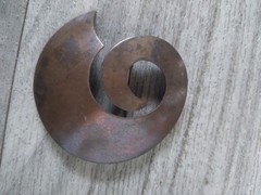 Metal Swirl Brass Brooch Vintage 2in