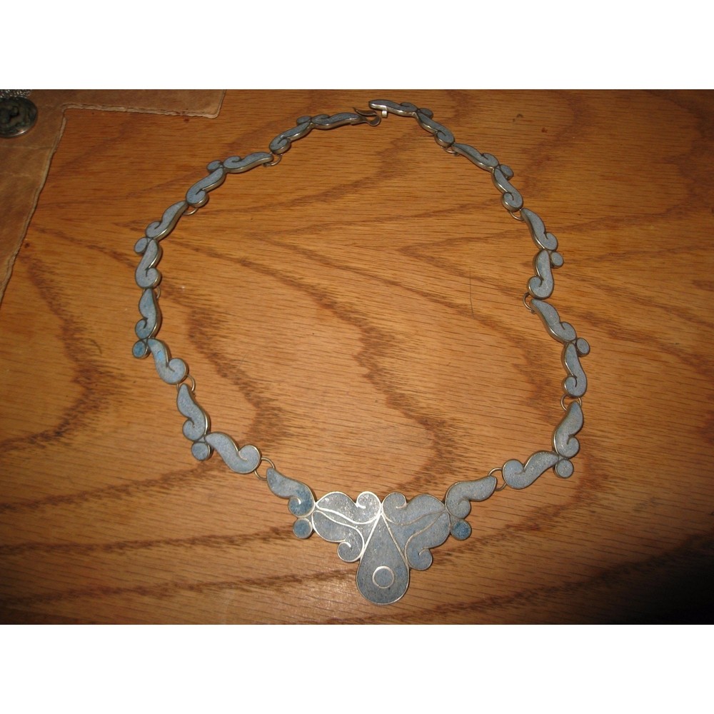 AR Sterling & Stone Inlay 18″ Necklace TAXCO