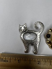Elegant Brooches TC Cat KC Butterfly UNK Gold Tone See Pictures A102