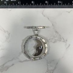 Ken Kantro 29gram S Silver Pendant & Brooch Crescent Moon, Chatoyant Tiger’s Eye