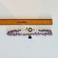 Bianca Zoie Sterling Silver 925 Amethyst and Pearl Necklace Vintage
