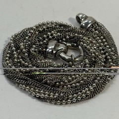 VTG Sterling Silver 925 Multi Chain Choker Necklace Torsade 15.5″ 39.1g