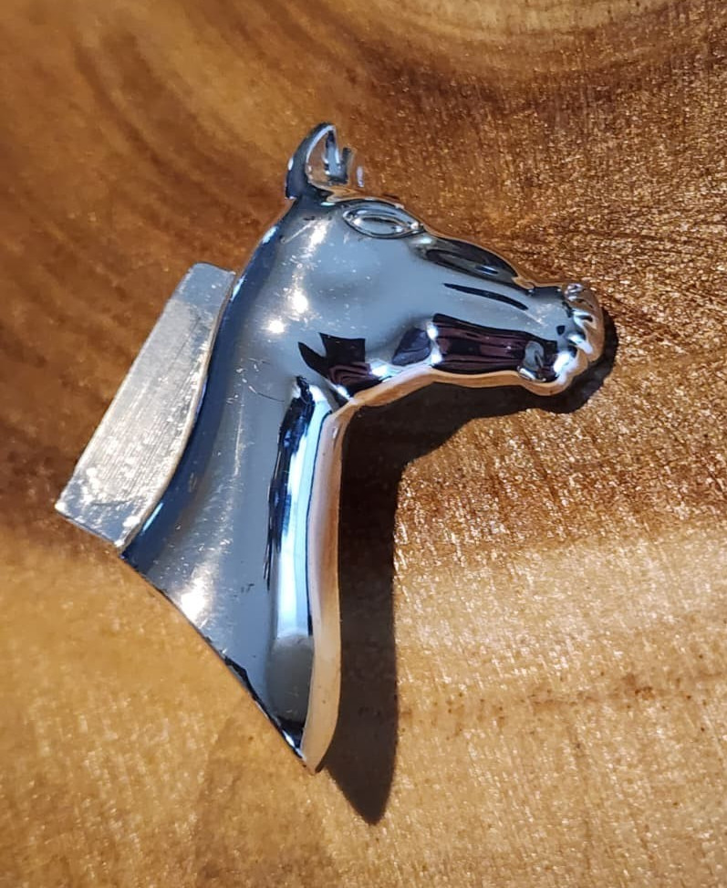 Vintage Napier Horse Head Brooch Silver Tone Signed Equestrian Estate Pin 15.4g
