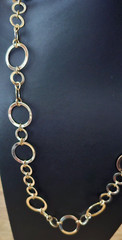 Gold tone round link Necklace 32″