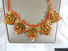 JULIANA D&E BOOK SET GRAND PARURE COFFIN RHINESTONES GOLD RED 5 PIECE SET