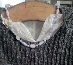 Vintage” Lavender Genuine Lucite Necklace Pearl Tone Pre-owned Costume Jewelry