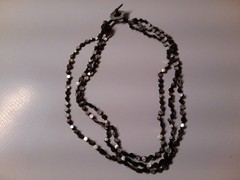 Vintage multi-strand necklace/choker iridescent shell beads 18″