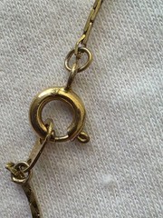 Vintage Gold TonedAmber Glass Pendant Necklace Victorian Revival 24 Inch