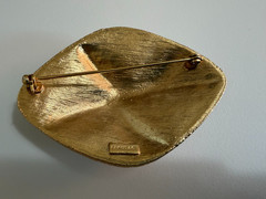 Vintage Abstract Modernist Gold Tone Brooch Signed Pakula Mid Century Geometric