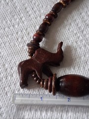 Vintage African Safari Style Statement Piece With Hand Carved Animals And Beads