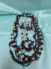 Lot Vintage Various Colors Beaded Seeds Earrings Necklaces #009