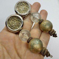 Vtg 1980’s Etruscan Revival Resin Runway Statement Earrings Clip Avant-Garde