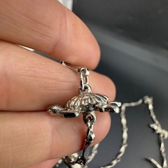 Vintage Fetish Necklace Animals Birds Silver Tone 32”