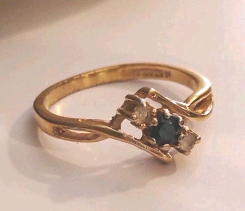 Vintage ESPO Esposito Sz 8.25 14K Gold Electroplate Pre-owned Spinel(?) Ring!
