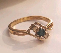 Vintage ESPO Esposito Sz 8.25 14K Gold Electroplate Pre-owned Spinel(?) Ring!