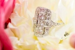 1.10 Ct White Diamond Art Deco Vintage Engagement Ring 925 Sterling Silver