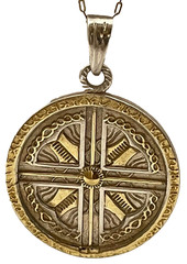 Sterling Silver and Gilt Gold Token Of Morndinsamman Celtic Pendant Necklace