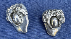 VTG 1970 Michael Anthony Sterling Silver Clip Modernist Earrings