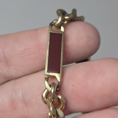 Vintage Avon Men’s Bracelet 1978 Trazarra Gold Tone Burgundy Dark Red Enamel