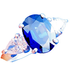 Original EARTH MINED SAPPHIRE DIAMOND Deco Engagement Ring PLATINUM Solitaire 5