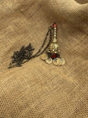 Vintage Yemeni Jewish Amulet Pendant Necklace Coin Charms Tribal