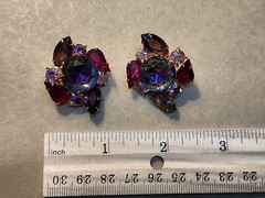 Vintage Juliana Amethyst Red Watermelon Vitrail AB Demi Parure Bracelet Earrings